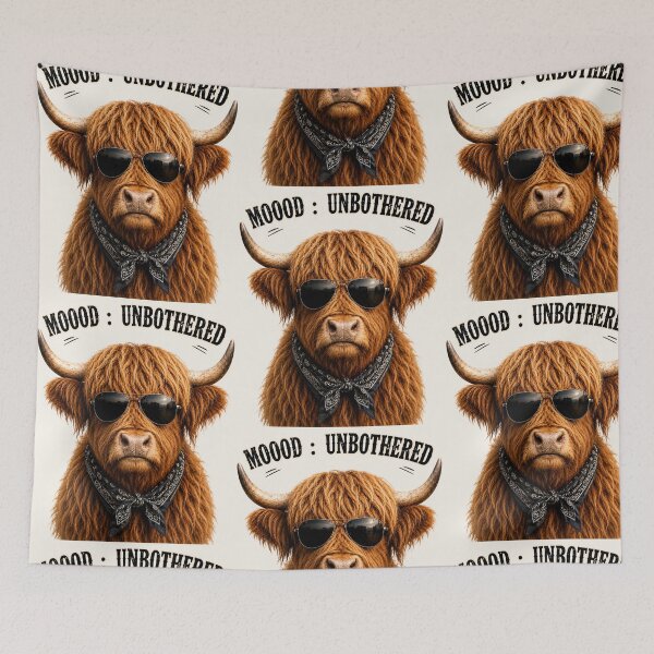 Item preview, MOOOD Unbothered Highland Cow designed and sold by BagFactoryUK.