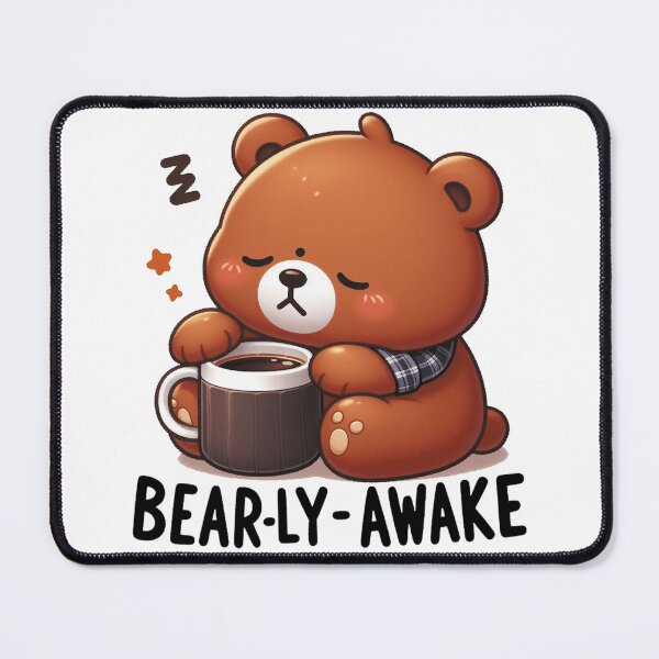 Item preview, Bearly Awake Funny Bear And Coffee designed and sold by FurAndFlaireg.
