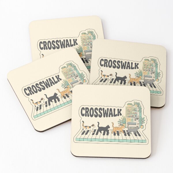 Item preview, Crosswalk Piano Cats Music Aesthetic Lo-Fi Keyboard Gift designed and sold by BikeRelaxStudio.
