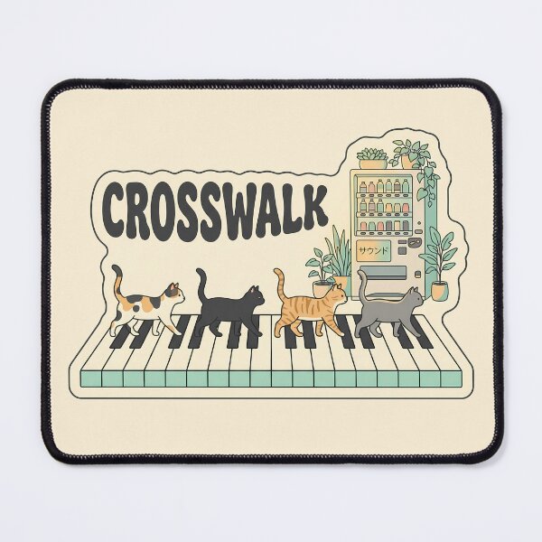 Item preview, Crosswalk Piano Cats Music Aesthetic Lo-Fi Keyboard Gift designed and sold by BikeRelaxStudio.