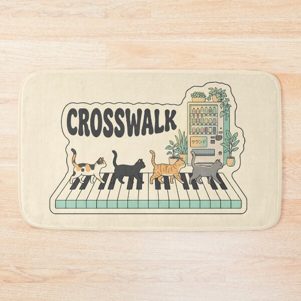 Item preview, Crosswalk Piano Cats Music Aesthetic Lo-Fi Keyboard Gift designed and sold by BikeRelaxStudio.