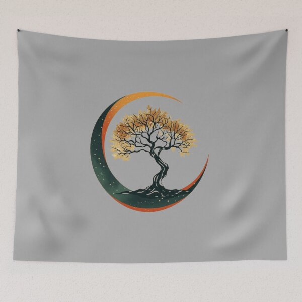 Item preview, Elysium Echoes | Ancient Tree, Moon & Wave Icon 01 designed and sold by Shift-Bloom.