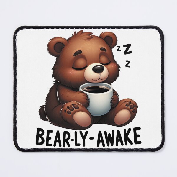 Item preview, Bearly Awake Funny Bear And Coffee designed and sold by FurAndFlaireg.