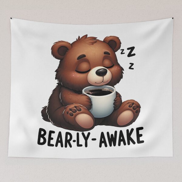 Item preview, Bearly Awake Funny Bear And Coffee designed and sold by FurAndFlaireg.