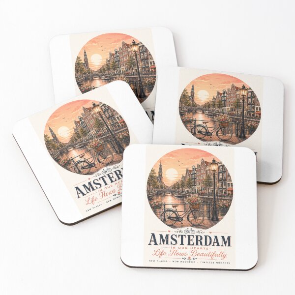 Item preview, Amsterdam In Our Hearts Life Flows Beautifully designed and sold by BagFactoryUK.