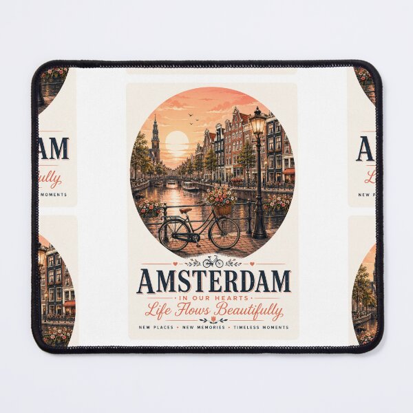 Item preview, Amsterdam In Our Hearts Life Flows Beautifully designed and sold by BagFactoryUK.