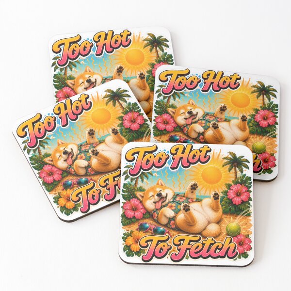 Item preview, Too Hot To Fetch – Funny Summer Shiba Inu Lazy Beach Dog  designed and sold by DailyStruggleCo.