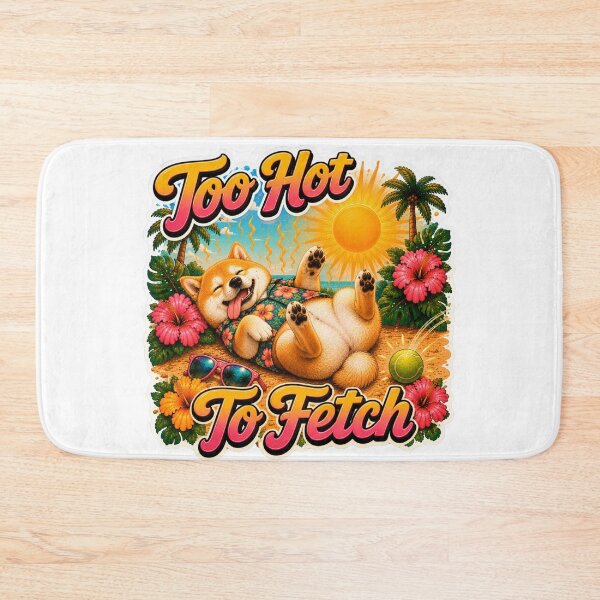 Item preview, Too Hot To Fetch – Funny Summer Shiba Inu Lazy Beach Dog  designed and sold by DailyStruggleCo.