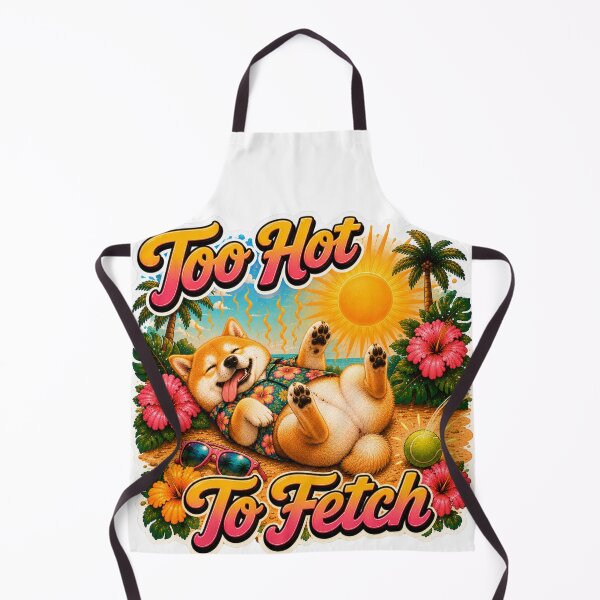 Item preview, Too Hot To Fetch – Funny Summer Shiba Inu Lazy Beach Dog designed and sold by DailyStruggleCo.