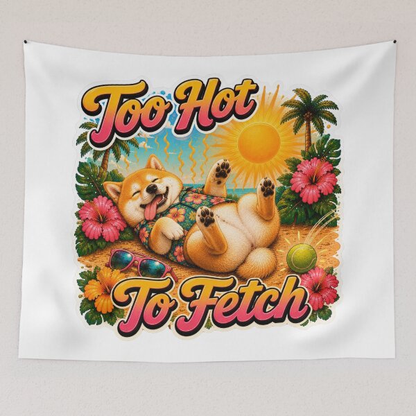 Item preview, Too Hot To Fetch – Funny Summer Shiba Inu Lazy Beach Dog  designed and sold by DailyStruggleCo.