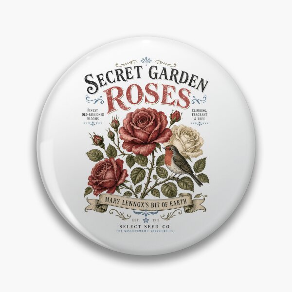 Item preview, Secret Garden Roses Mary Lennoxs Bit of Earth Vintage Botánico Robin designed and sold by Fenay Designs.
