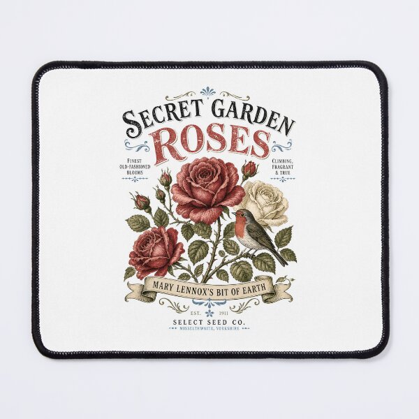 Item preview, Secret Garden Roses Mary Lennoxs Bit of Earth Vintage Botanical Robin designed and sold by Fenay Designs.