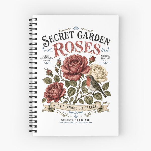Item preview, Secret Garden Roses Mary Lennoxs Bit of Earth Vintage Botanical Robin designed and sold by Fenay Designs.