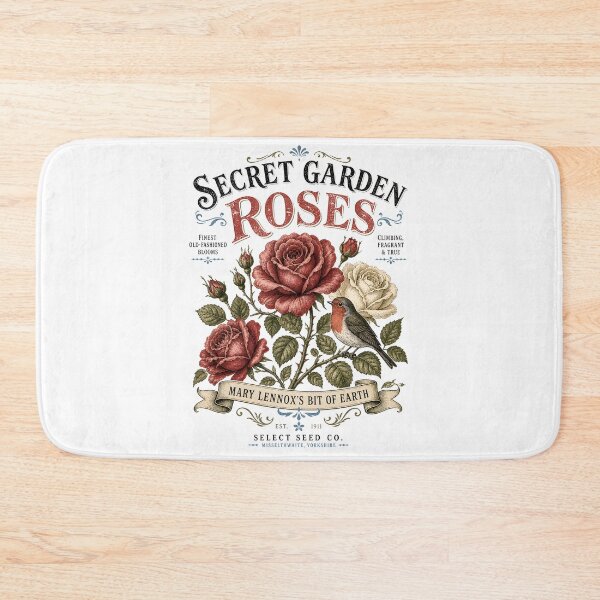 Item preview, Secret Garden Roses Mary Lennoxs Bit of Earth Vintage Botanical Robin designed and sold by Fenay Designs.