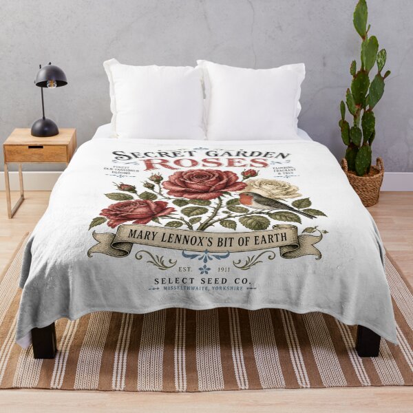 Item preview, Secret Garden Roses Mary Lennoxs Bit of Earth Vintage Botanical Robin designed and sold by Fenay Designs.