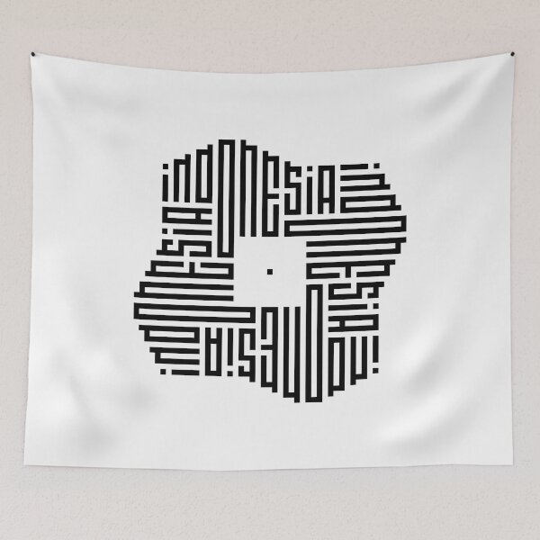 Item preview, INDONESIA | Black  | Modern Geometric Kufi Calligraphy | From Name to Art   designed and sold by FOR YOUR NAME.