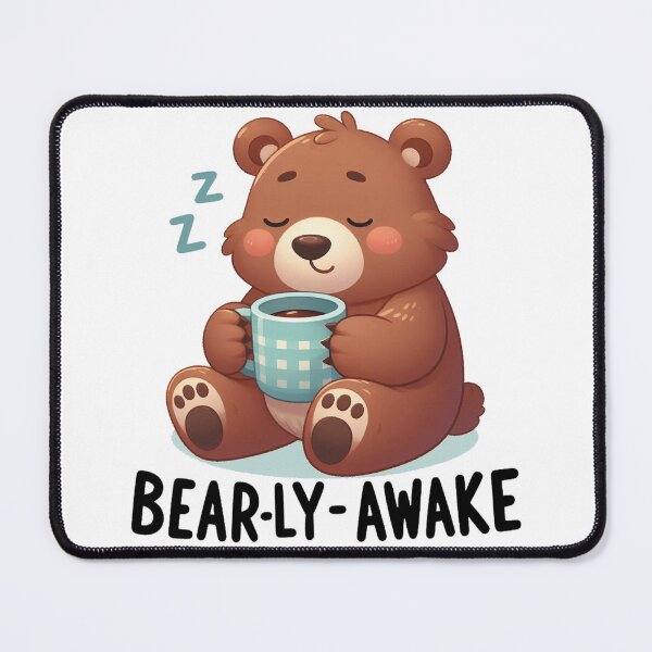 Item preview, Bearly Awake Funny Bear And Coffee designed and sold by FurAndFlaireg.