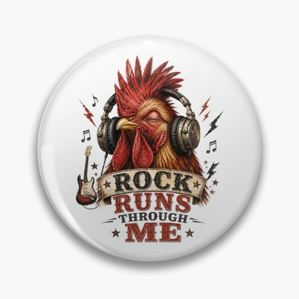 Item preview, Rock Runs Through Me – Rooster with Headphones Design designed and sold by MarekoraStudio.