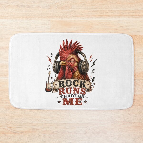 Item preview, Rock Runs Through Me – Rooster with Headphones Design designed and sold by MarekoraStudio.