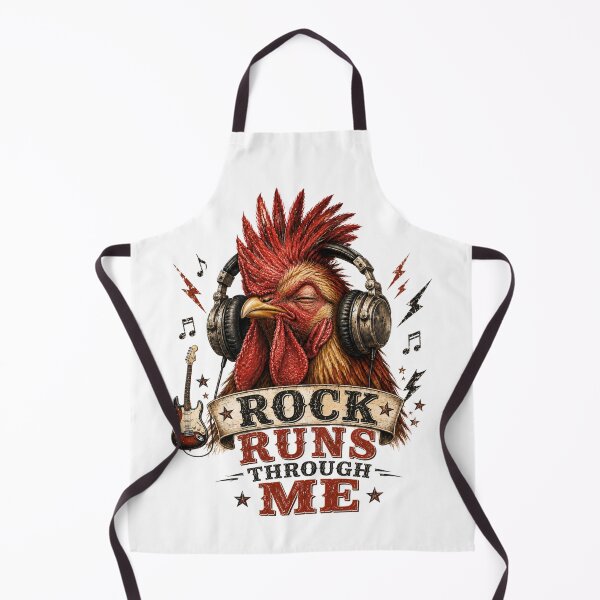 Item preview, Rock Runs Through Me – Rooster with Headphones Design designed and sold by MarekoraStudio.