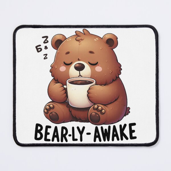 Item preview, Bearly Awake Funny Bear And Coffee designed and sold by FurAndFlaireg.