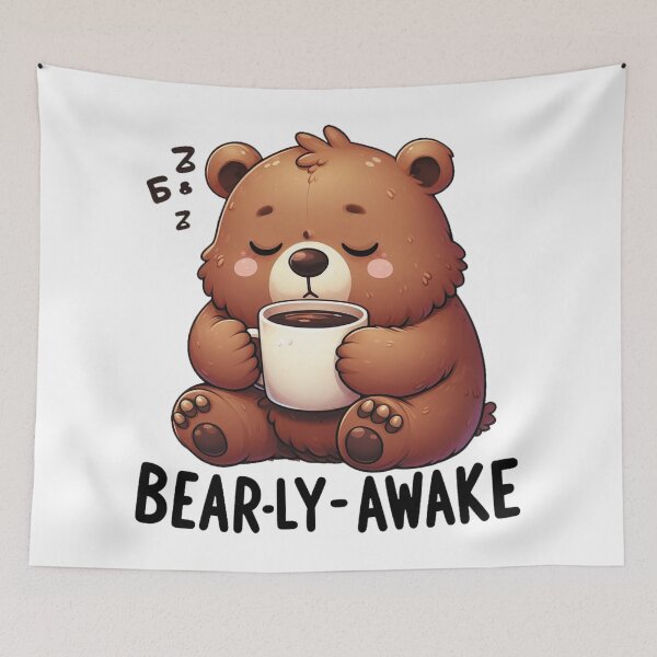 Item preview, Bearly Awake Funny Bear And Coffee designed and sold by FurAndFlaireg.
