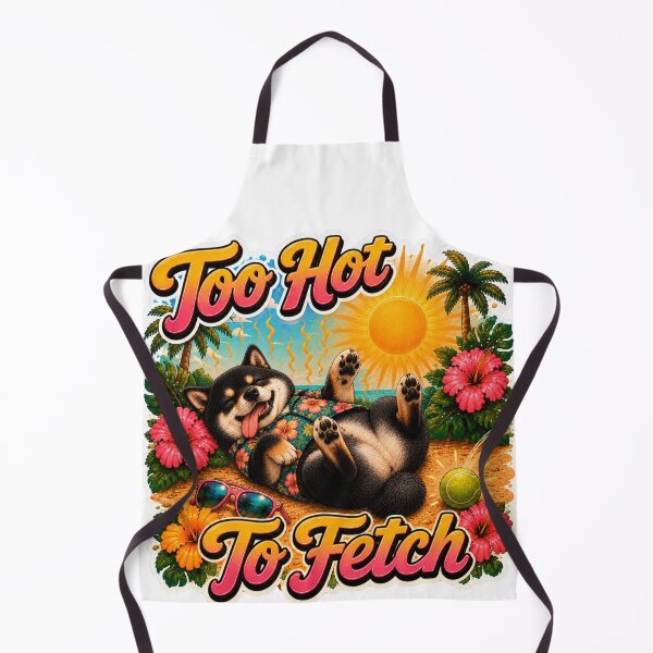Item preview, Too Hot To Fetch – Funny Summer Black Shiba Inu Lazy Beach Dog designed and sold by DailyStruggleCo.