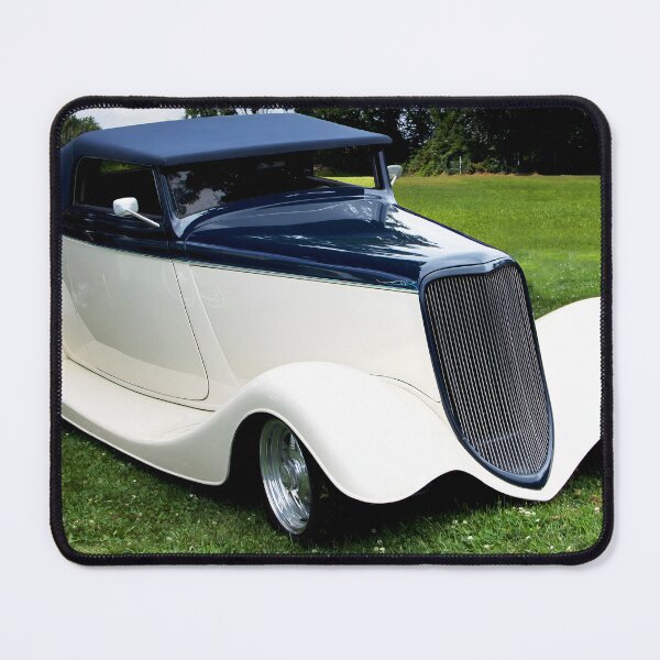 Item preview, 1933 Ford Cabriolet Street Rod - Cream and Navy Two-Tone, Show-Quality Hot Rod Build designed and sold by Peter Kraaibeek | Generative Designs and Car Art.