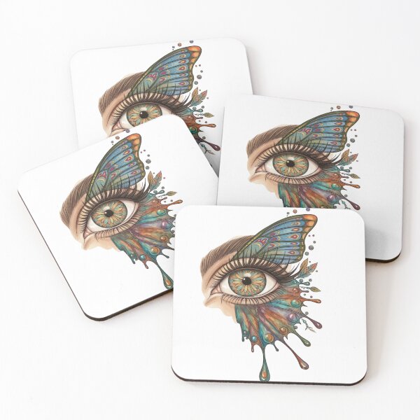 Item preview, Surreal Butterfly Eye Art - Vibrant Watercolor Dream designed and sold by DoodleIntricate.
