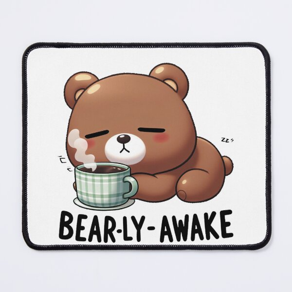 Item preview, Bearly Awake Funny Bear And Coffee designed and sold by FurAndFlaireg.