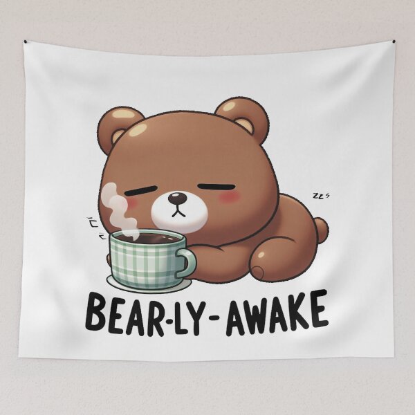 Item preview, Bearly Awake Funny Bear And Coffee designed and sold by FurAndFlaireg.