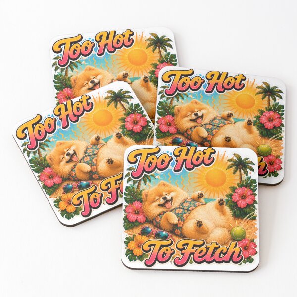 Item preview, Too Hot To Fetch – Funny Summer Pomeranian Lazy Beach Dog designed and sold by DailyStruggleCo.