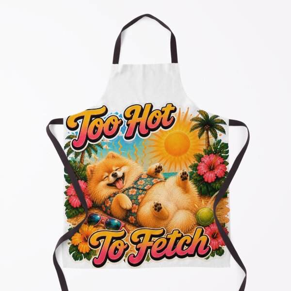 Item preview, Too Hot To Fetch – Funny Summer Pomeranian Lazy Beach Dog designed and sold by DailyStruggleCo.