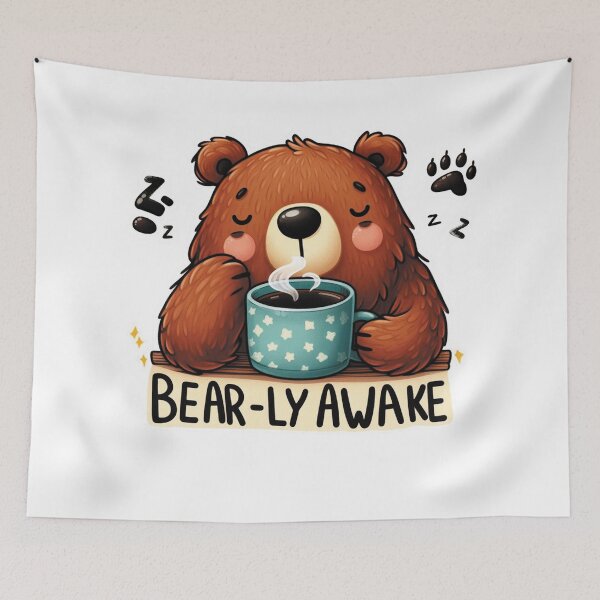 Item preview, Bearly Awake Funny Bear And Coffee designed and sold by FurAndFlaireg.