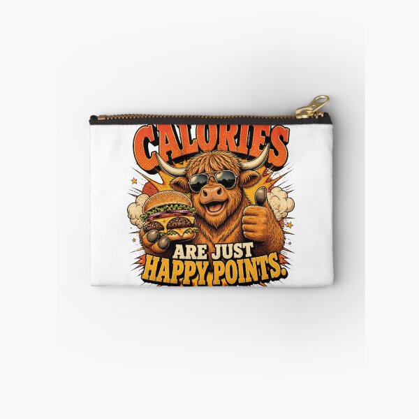 Item preview, Calories Are Just Happy Points Funny Highland Cow Vintage Retro T-Shirt designed and sold by Cavalier-org.