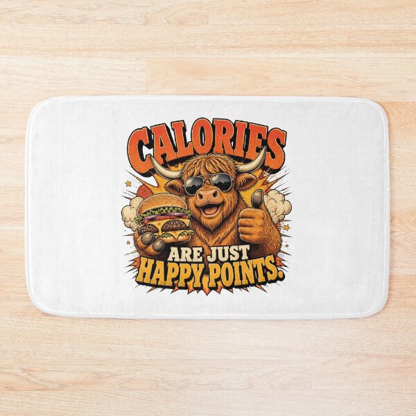 Item preview, Calories Are Just Happy Points Funny Highland Cow Vintage Retro T-Shirt designed and sold by Cavalier-org.