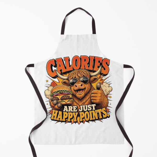 Item preview, Calories Are Just Happy Points Funny Highland Cow Vintage Retro T-Shirt designed and sold by Cavalier-org.
