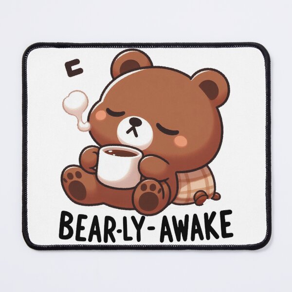 Item preview, Bearly Awake Funny Bear And Coffee designed and sold by FurAndFlaireg.