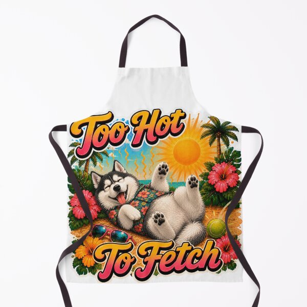 Item preview, Too Hot To Fetch – Funny Summer Husky Lazy Beach Dog designed and sold by DailyStruggleCo.