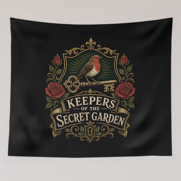 Item preview, Keepers of the Secret Garden Golden Key Robin Badge Ornate designed and sold by Fenay Designs.