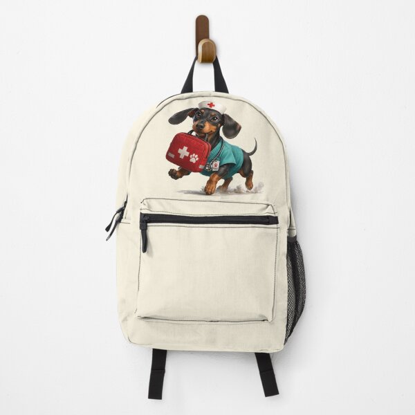 Item preview, Cute Dachshund Nurse Dog Running Medical Hero designed and sold by MythicCotton.