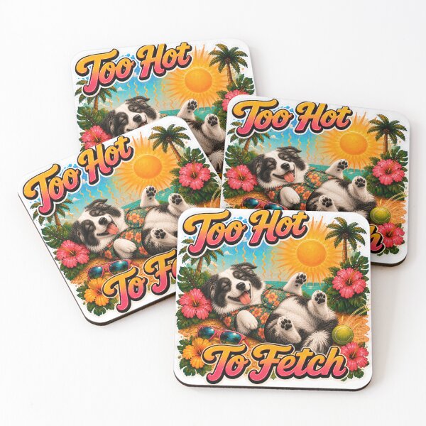 Item preview, Too Hot To Fetch – Funny Summer Australian Shepherd Lazy Beach Dog designed and sold by DailyStruggleCo.