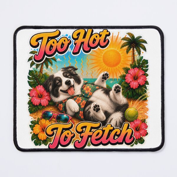 Item preview, Too Hot To Fetch – Funny Summer Australian Shepherd Lazy Beach Dog designed and sold by DailyStruggleCo.