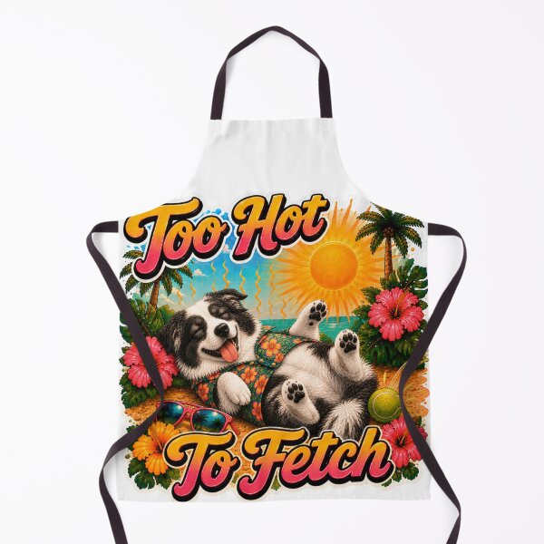 Item preview, Too Hot To Fetch – Funny Summer Australian Shepherd Lazy Beach Dog designed and sold by DailyStruggleCo.