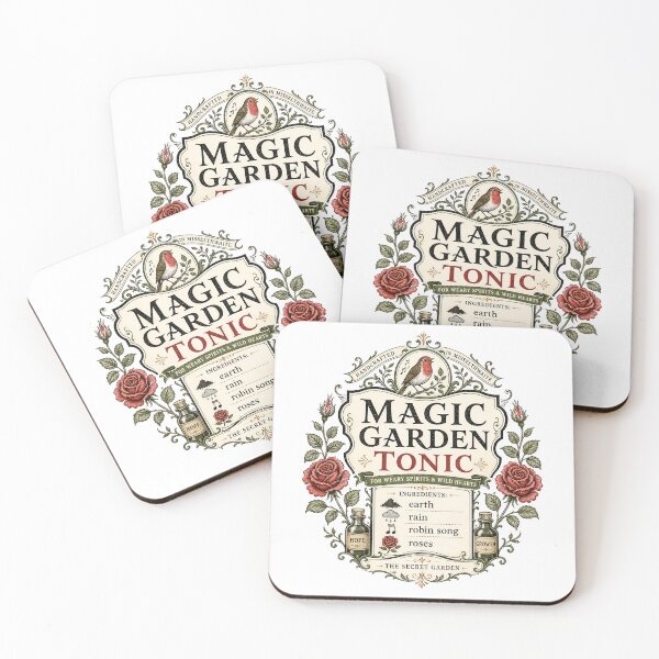 Item preview, Magic Garden Tonic Secret Garden Apothecary Label Vintage Art designed and sold by Fenay Designs.