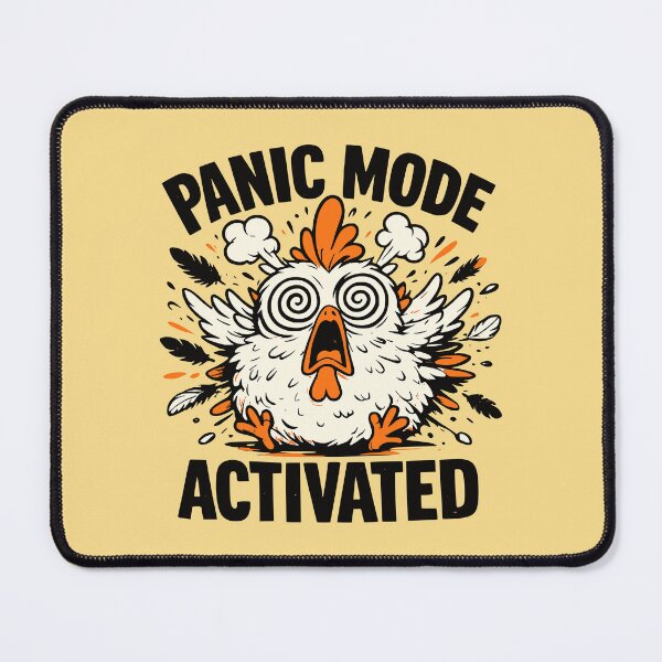 Item preview, Panic Mode Activated Funny Chicken Cartoon Design designed and sold by PrintandJoy.