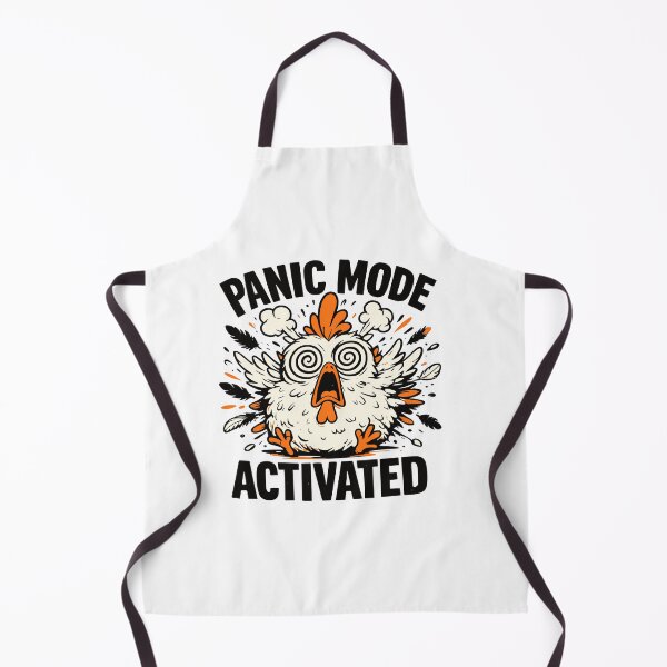 Item preview, Panic Mode Activated Funny Chicken Cartoon Design designed and sold by PrintandJoy.