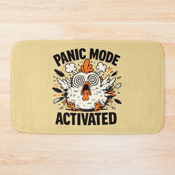 Item preview, Panic Mode Activated Funny Chicken Cartoon Design designed and sold by PrintandJoy.