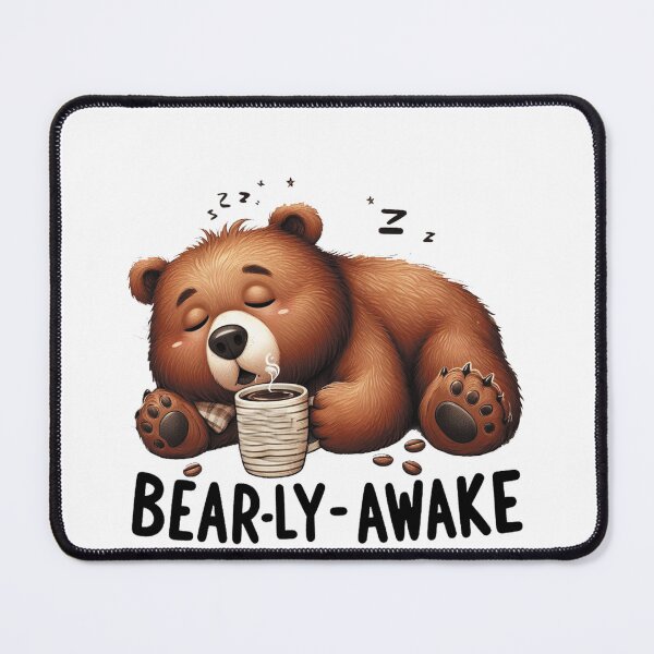 Item preview, Bearly Awake Funny Bear And Coffee designed and sold by FurAndFlaireg.