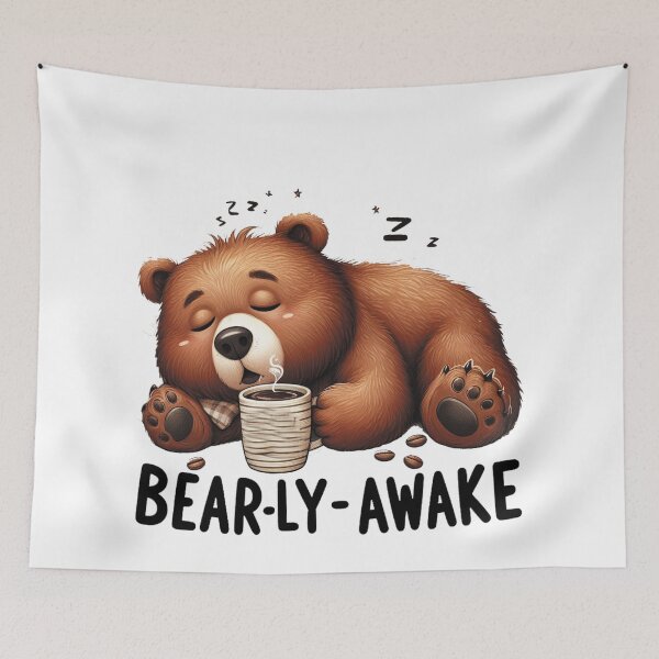 Item preview, Bearly Awake Funny Bear And Coffee designed and sold by FurAndFlaireg.